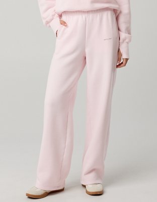 OFFLINE By Aerie Cloud Fleece Trouser - Pink Petal