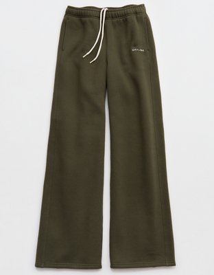 OFFLINE By Aerie Cloud Fleece Trouser - Festive Olive
