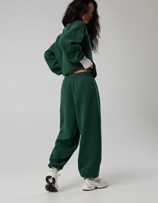 OFFLINE By Aerie Cloud Fleece Baggy Jogger - Rugged Green