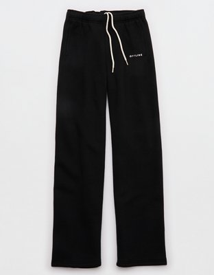 OFFLINE By Aerie Cloud Fleece Straight Leg Pant - True Black
