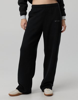 OFFLINE By Aerie Cloud Fleece Straight Leg Pant - True Black