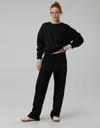 OFFLINE By Aerie Cloud Fleece Straight Leg Pant - True Black