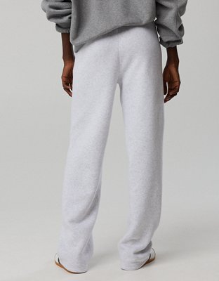 OFFLINE By Aerie Cloud Fleece Straight Leg Pant - Light Heather Gray