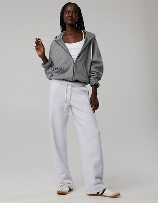 OFFLINE By Aerie Cloud Fleece Straight Leg Pant - Light Heather Gray