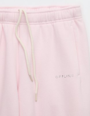 OFFLINE By Aerie Cloud Fleece Straight Leg Pant - Pink Petal