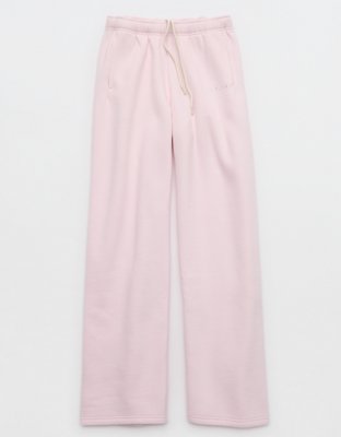 OFFLINE By Aerie Cloud Fleece Straight Leg Pant - Pink Petal