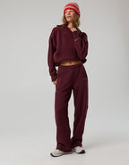 OFFLINE By Aerie Cloud Fleece Straight Leg Pant - Royal Berry