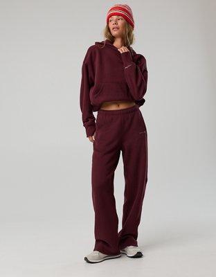 OFFLINE By Aerie Cloud Fleece Straight Leg Pant - Royal Berry