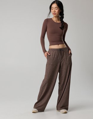 OFFLINE By Aerie Weekend Away Classic Trouser - Deep Earth