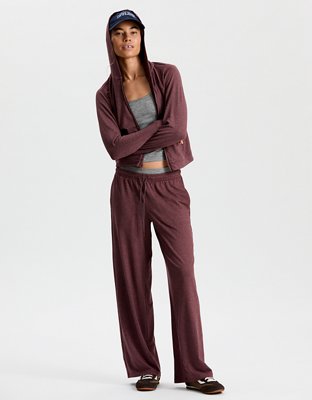 OFFLINE By Aerie Weekend Away Layered Waistband Trouser - Royal Berry