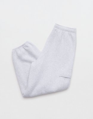OFFLINE By Aerie Cloud Fleece Baggy Cargo Jogger - Light Heather Gray
