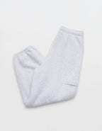 OFFLINE By Aerie Cloud Fleece Baggy Cargo Jogger - Light Heather Gray