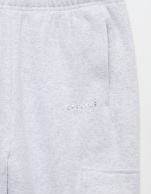 OFFLINE By Aerie Cloud Fleece Baggy Cargo Jogger - Light Heather Gray