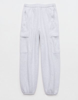 OFFLINE By Aerie Cloud Fleece Baggy Cargo Jogger - Light Heather Gray