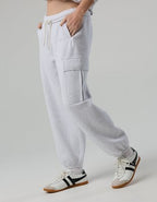 OFFLINE By Aerie Cloud Fleece Baggy Cargo Jogger - Light Heather Gray