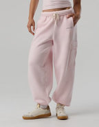 OFFLINE By Aerie Cloud Fleece Baggy Cargo Jogger - Pink Petal
