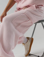 OFFLINE By Aerie Cloud Fleece Baggy Cargo Jogger - Pink Petal