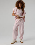 OFFLINE By Aerie Cloud Fleece Baggy Cargo Jogger - Pink Petal