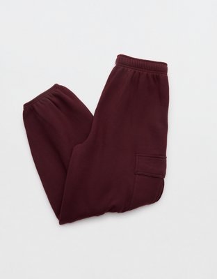 OFFLINE By Aerie Cloud Fleece Baggy Cargo Jogger - Royal Berry
