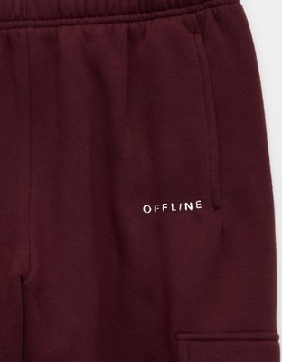 OFFLINE By Aerie Cloud Fleece Baggy Cargo Jogger - Royal Berry
