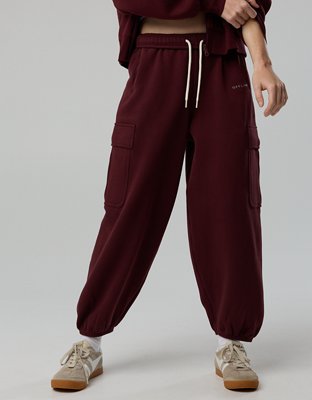 OFFLINE By Aerie Cloud Fleece Baggy Cargo Jogger - Royal Berry