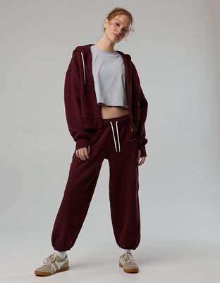 OFFLINE By Aerie Cloud Fleece Baggy Cargo Jogger - Royal Berry
