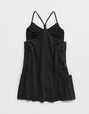OFFLINE By Aerie OG Cotton Racerback Mini Dress - Washed Black