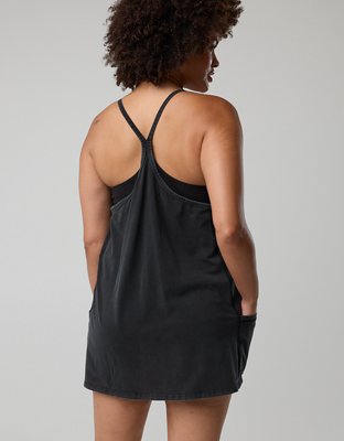 OFFLINE By Aerie OG Cotton Racerback Mini Dress - Washed Black