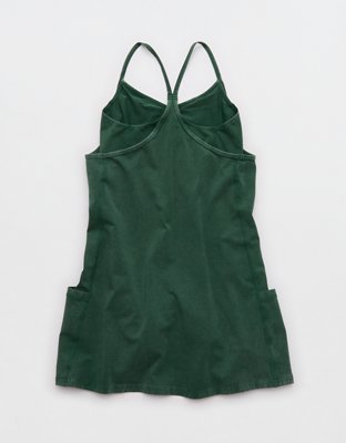 OFFLINE By Aerie OG Cotton Racerback Mini Dress - Rugged Green