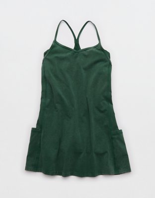 OFFLINE By Aerie OG Cotton Racerback Mini Dress - Rugged Green