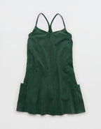 OFFLINE By Aerie OG Cotton Racerback Mini Dress - Rugged Green