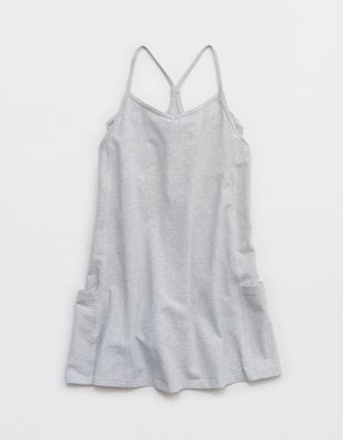 OFFLINE By Aerie OG Cotton Racerback Mini Dress - Medium Heather Gray