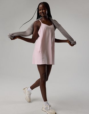 OFFLINE By Aerie OG Cotton Racerback Mini Dress - Pink Petal