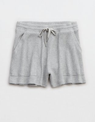 OFFLINE By Aerie Wow! Waffle High Waisted Short - Medium Heather Gray