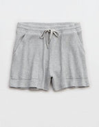 OFFLINE By Aerie Wow! Waffle High Waisted Short - Medium Heather Gray