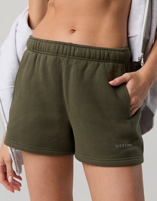 OFFLINE By Aerie 3" Cloud Fleece Short - Festive Olive