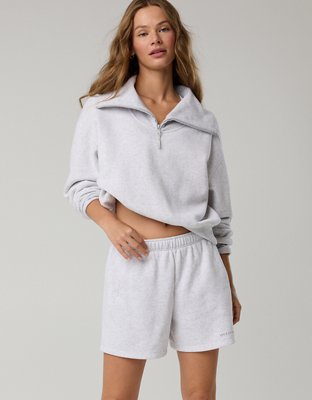 OFFLINE By Aerie 5" Cloud Fleece Short - Light Heather Gray