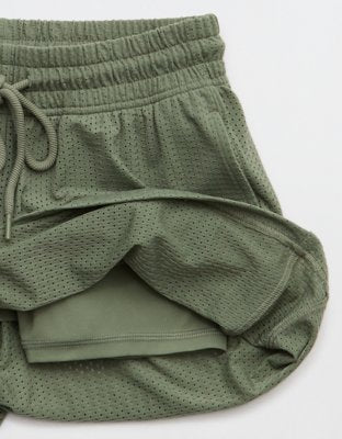 OFFLINE By Aerie Mesh Basketball Short - Festive Olive