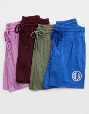 OFFLINE By Aerie Mesh Basketball Short - Festive Olive