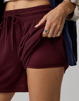 OFFLINE By Aerie Mesh Basketball Short - Royal Berry
