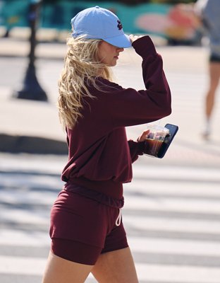 OFFLINE By Aerie OTT Fleece Shortie - Royal Berry