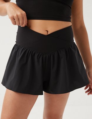 OFFLINE By Aerie Real Me Crossover Flowy Short - True Black