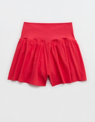 Georgia Bulldogs OFFLINE By Aerie Crossover Flowy Short. - Bright Red