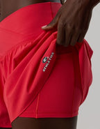 Georgia Bulldogs OFFLINE By Aerie Crossover Flowy Short. - Bright Red