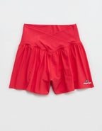 Georgia Bulldogs OFFLINE By Aerie Crossover Flowy Short. - Bright Red