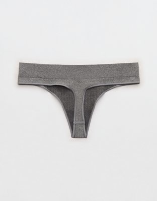 Superchill Seamless Thong Underwear - Dark Heather Gray