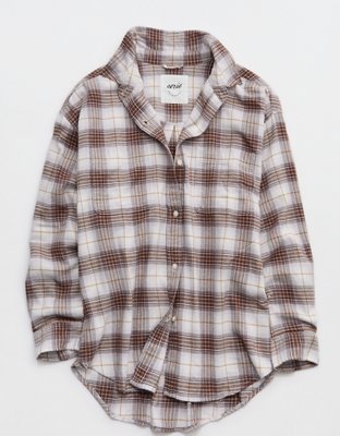 Aerie Anytime Fave Flannel Oversized Shirt - Relic