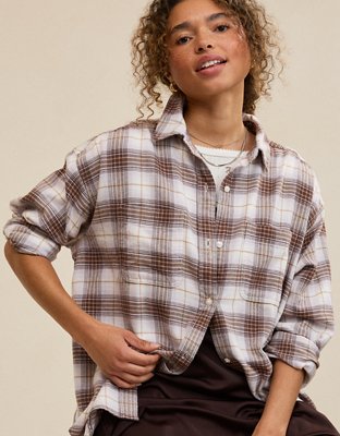 Aerie Anytime Fave Flannel Oversized Shirt - Relic