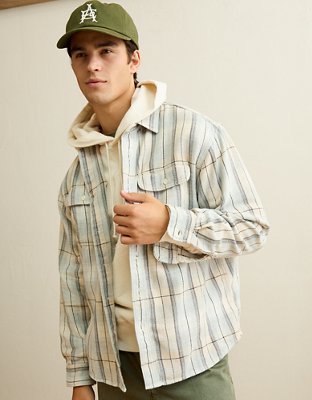 AE Relaxed Fit Textured Flannel Shirt