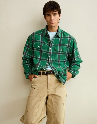 AE Relaxed Fit Textured Flannel Shirt